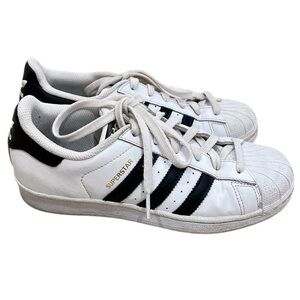 Adidas Superstar ADV lace up sneaker shoes white/black stripes size 5.5